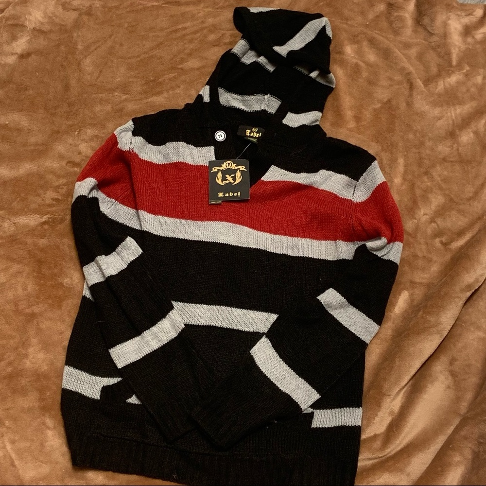 Label • NWT Kids Colorblock Striped Hoodie With Pouch